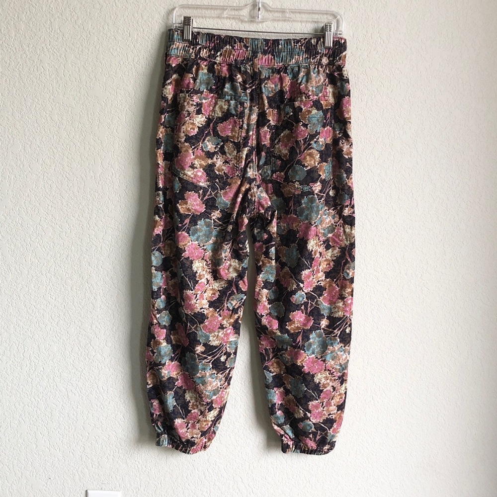 Anthropologie Anisa Floral Corduroy Joggers Pants Petite - Picture 5 of 14